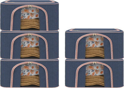 KUBER INDUSTRIES Shelf Organizers(Blue, Polyester)