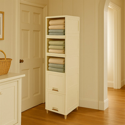 YUBITUBY 5 Compartments Plastic All(White)