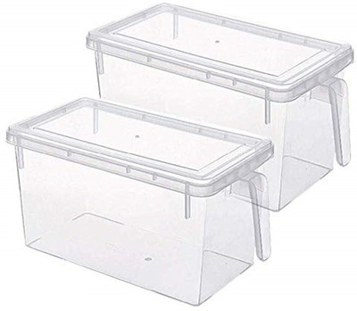 KDZONE Plastic Fridge Container  - 1000 ml(Pack of 2, Clear)
