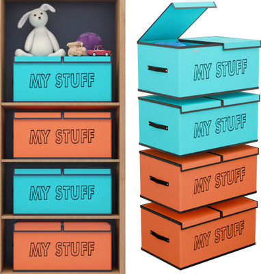 KUBER INDUSTRIES Shelf Organizers(Orange, Green, Polyester)