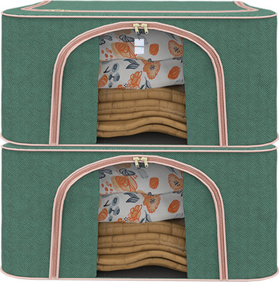 HOMESTIC by Kuber Industries Shelf Organizers(Green, Polyester)