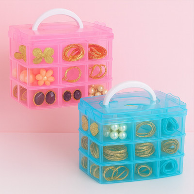 MAXTID 6 Compartments Plastic pp(Pink, Blue)