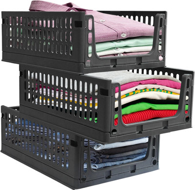 Aditya Polymers Shelf Organizers(Grey, Plastic)