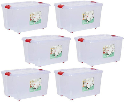 AVAIKSA Plastic Utility Container  - 25 L(Pack of 6, White)