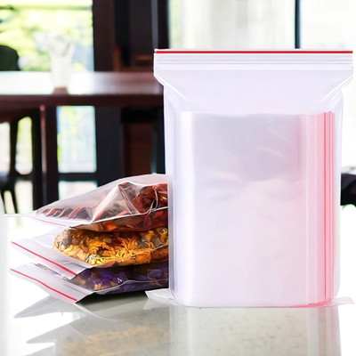 Artify 4x5 Inch Transparent Reusable/Resealable Airtight Zip lock Sealable Pouch Plastic Storage Pouch(Pack of 100)
