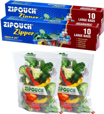 Zipouch Zipouch 30 Pcs Zip lock Pouches, Zip lock Bag For Storage, RE-USABLE Zipper Bags Plastic Storage Pouch(Pack of 2)