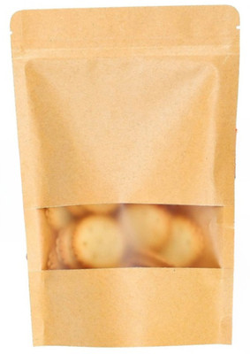 Pocheon 2.5 Kg Capacity, 50 pcs-Brown Kraft paper Reusable Stand up Standee Zip Pouch Paper Storage Pouch(Pack of 50)