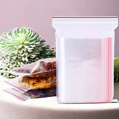 Raga Plus 3x4 Inch Transparent Reusable/Resealable Airtight Zip lock Sealable Bag Plastic Storage Pouch(Pack of 100)