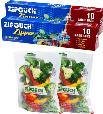 Zipouch Plastic Storage Pouch(Pack of 3)