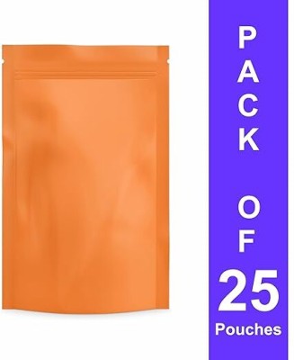 KONFIZ Konfiz Stand Up Ziplock Reusable Airtight Kraft Paper Standee Pouch Plastic Storage Pouch(Pack of 25)