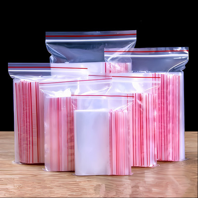 ZYGOMA 5x7 Inch Ziplock Pouch, Reusable, Resealable, Zipper Plastic Bags, 56 Microns Plastic Storage Pouch(Pack of 50)