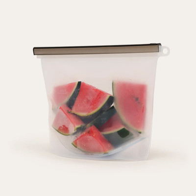 Khan Saar Silicon Container Pouch, Food Storage Airtight Bag for Fridge, Kitchen 1 Liter Silicone, Plastic Storage Pouch(Pack of 1)