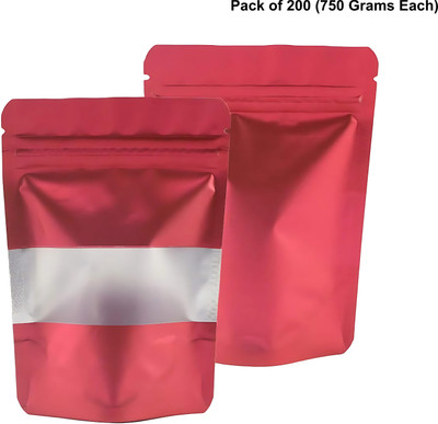Velexe Red Matte Zip Lock Stand Up Pouches | 180mm*260mm Polyester Storage Pouch(Pack of 200)