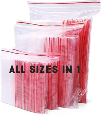 77Q Small+Medium+Large All sizes in one Multi pack Plastic Storage Pouch(Pack of 100)