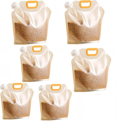 WEIRVI Storage Suction Container bag,Portable Food Moisture-Proof Sealed Grain Pouch Plastic Storage Pouch(Pack of 6)