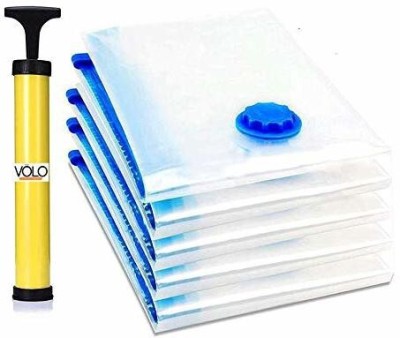 Volo Multipurpose Vacuum Storage Reusable Ziploc Space Saver Bags(Pack of 3Large (60cmx80cm) with Hand Pump for Home Organization/Travel/Space Saving for wardrobes High Volume Storage Vacuum Bags(Pack of 3)