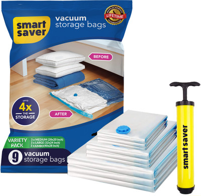 Smart Saver SSB-VAR3-9X(3J-3L-3M) High Volume Storage Vacuum Bags(Pack of 9)