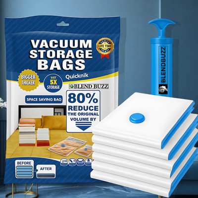 Blend Buzz Moisture Proof XL Jumbo Vacuum 105 Storage Bags Space Saving Travel Storage Vacuum Bags(Pack of 5)