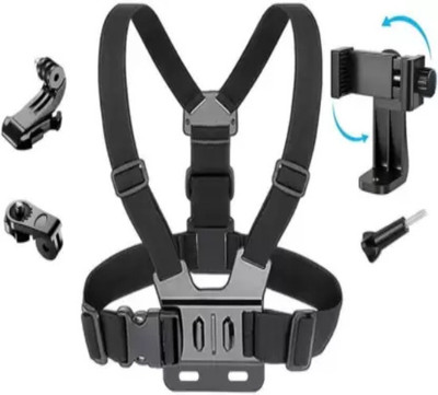 CHG Mobile Phone Chest Strap Mount Chest Harness Holder for VLOG/POV Strap121 Strap(Black)