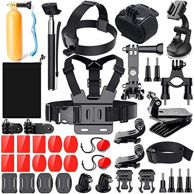 Adofys 40 In 1 Action Camera Accessory Kit For Action Camera Hero 6 Hero Fusion Hero 5 Hero Session Hero 4 Hero 3 Hero 2 Hero Hd Hero Strap (Black) Strap Strap(Black)