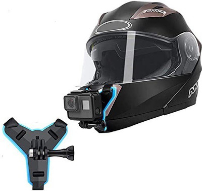 blue seed BBD Motorcycle Helmet Strap Mount Front Chin Mount Compatible with GoProMax Hero Strap(Black)