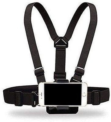 SHOPEE Adjustable Celphone Selfie Chest Mount Harness Strap with Cell Phone Clip Holder Strap(Black)