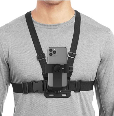 CHG MotoVlogging Mobile & Camera Chest Harness Mount with Mobile Holder121 Strap(Black)