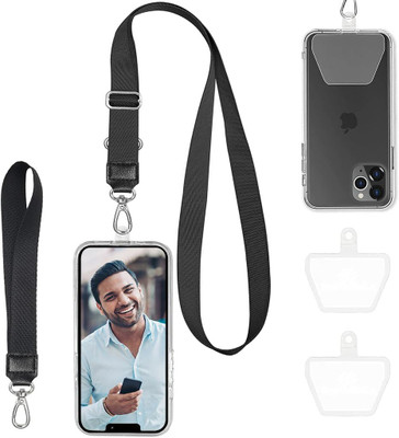 gustave Phone Lanyard Hand Strap Set Adjustable Neckstrap for All Phone Case Black Strap(Black)