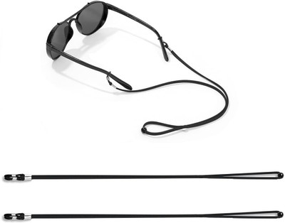 Ezliving 2Pcs Glasses Strap Sports Adjustable Sunglasses Neck Holders Cord Lanyard,Sport Strap(Black)