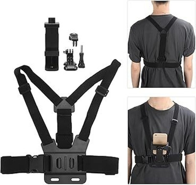 RGV Adjustable Mobile, Video Camera Chest Mount Kit For Vlog Video Recording Strap(Black)