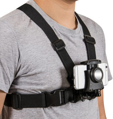 RGV Mobile Phone Chest Mount Belt Harness Strap Holder Cell Phone Clip action Camera Strap(Black)