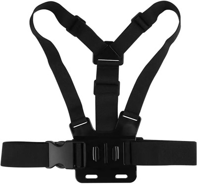 MOODY Adjustable Chest Mount Action Camera Harness Strap Compatible with GoPro Strap(Black)