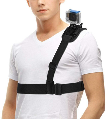 USPOT Adjustable Single Shoulder Strap Mount Belt Travel w All Action Cameras Strap(Black)