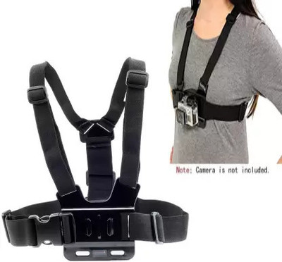 Like Star Mobile Phone Chest Mount Strap Holder Helmet Mount for Action Camera DSLR Strap(Black)
