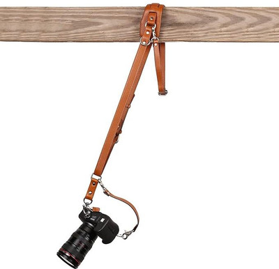 SUPERNIC Leather Solo Camera Strap Now with Snap Shackle Hooks Strap(Brown)