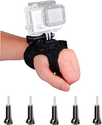 quikprof 360 degree rotatable hand Strap, with 5pieces of Screws For Gopro Strap(Black)