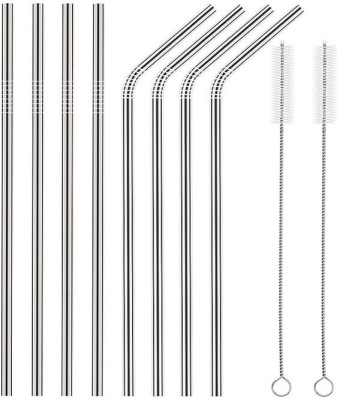 Vadhavan Straight Drinking Straw(Silver, Pack of 10)