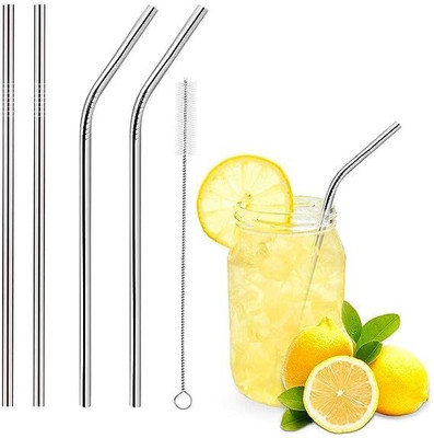 Atipriya Bendable Drinking Straw(Silver, Pack of 5)
