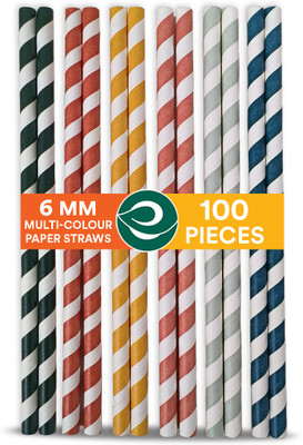 ECO SOUL Straight Drinking Straw(Multicolor, Pack of 100)