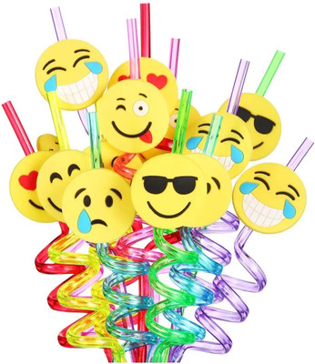 Giffy Bent Drinking Straw(Multicolor, Pack of 8)
