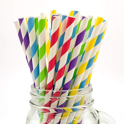 KONFIZ Straight Drinking Straw(Multicolor, Pack of 100)