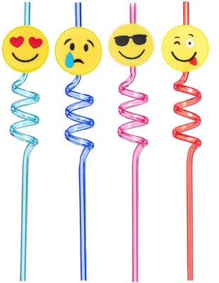 Giffy Crazy Drinking Straw(Multicolor, Pack of 4)