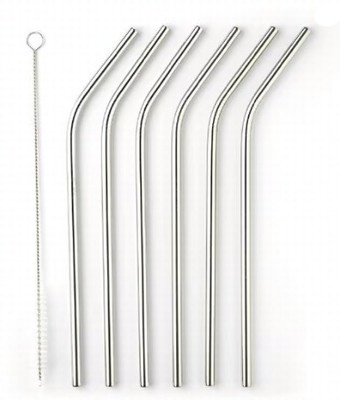 Taylor's eye witness Bent Drinking Straw(Silver, Pack of 7)