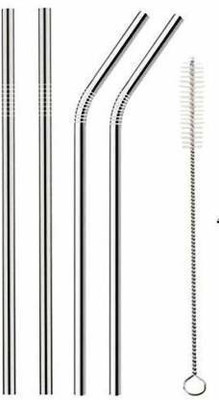 Czech Straight Drinking Straw(Silver, Pack of 5)