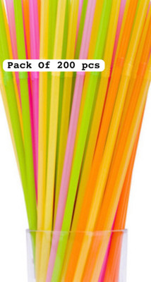 Arihant Hub Bent Drinking Straw(Multicolor, Pack of 200)