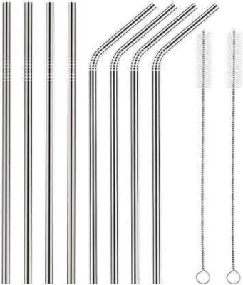 Czech Straight Drinking Straw(Silver, Pack of 10)