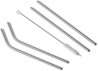 Vincenzo Crazy Drinking Straw(Silver, Pack of 5)