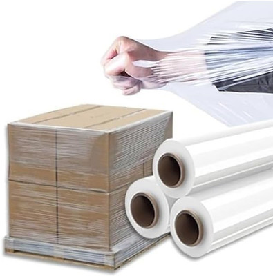AFRESHWRAP 7 cm 1500 ft 3 Inch (75mm)Transparent Large Size Stretchable Film wrap Roll,Packing (Pack 5)(71 mil)