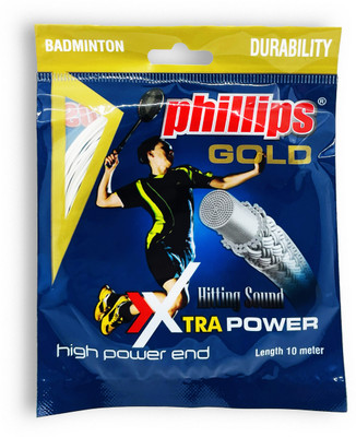 Phillips GOLD WHITE 0.8 Badminton String - 10 m(White)