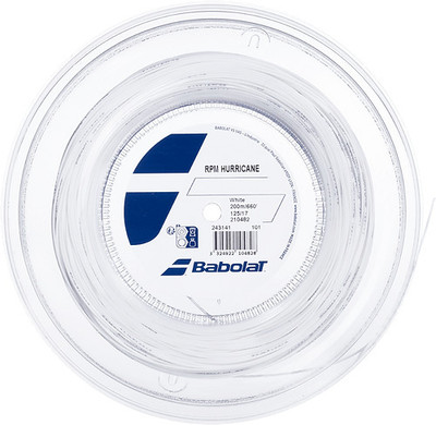 BABOLAT RPM Hurricane 200M Tennis Racquet String Gauge 130/16 0 Tennis String - 200 m(White)